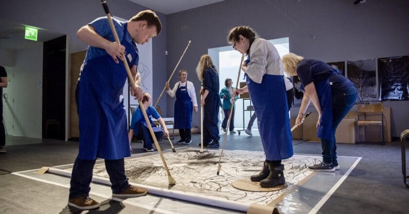 Explorers artists in a workshop at Tate Liverpool.
