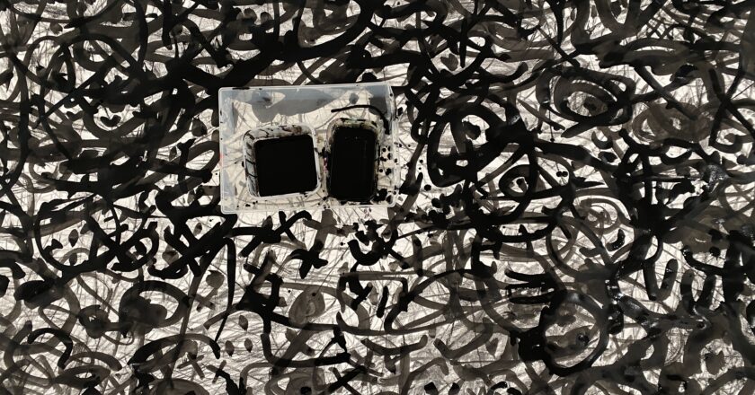 Ink drawing made during a carers Creative Workshop with the Support Collective.