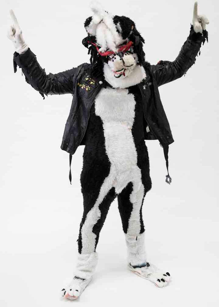 The character Cosmic Collie, a costume and character created by Lucy Walker.